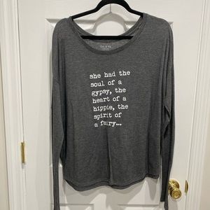 Long sleeve tshirt with saying